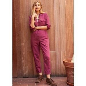 Outerknown S.E.A. Suit Long Sleeve Jumpsuit in Black Cherry Wine M NWT $198